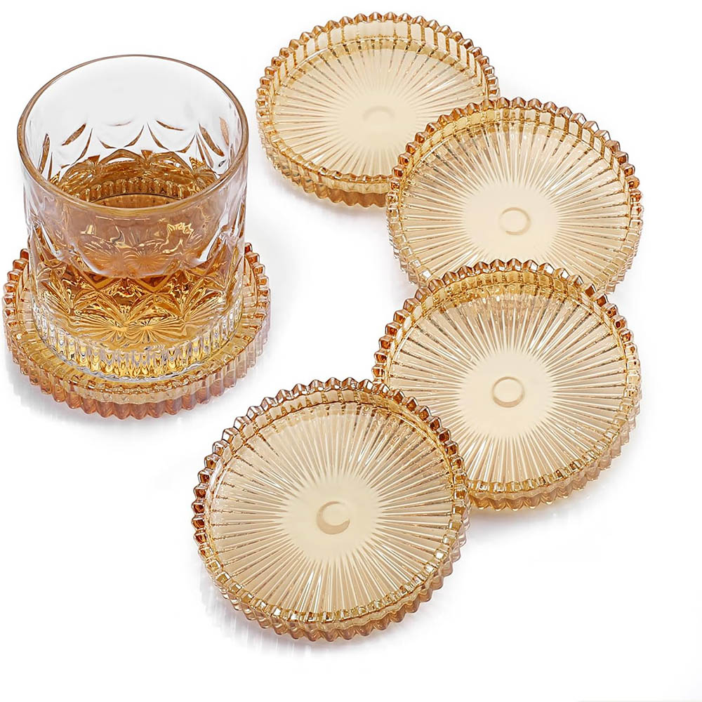 Espresso Shot Glass - Sous-verres modernes en verre ambré pour