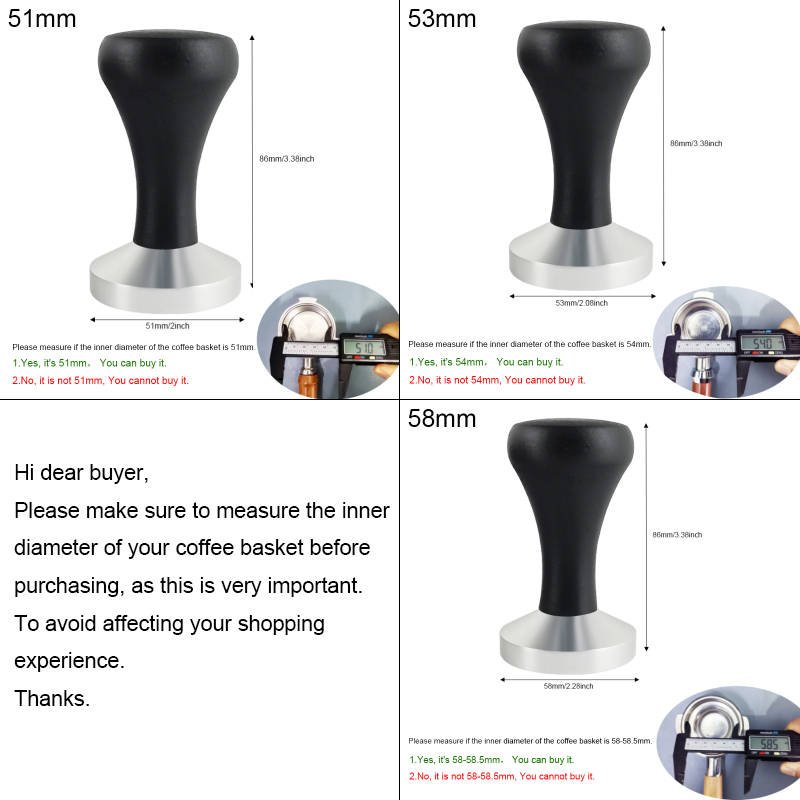 Doseur à expresso 51mm/53mm/58 - Espresso Tamper Set avis et prix