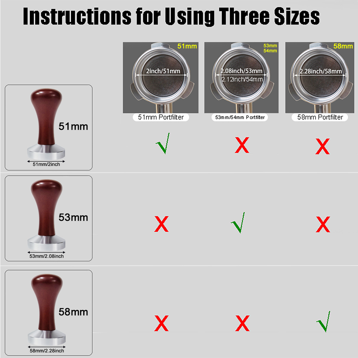 51mm 53mm 58mm Espresso Tamper - Espresso Tamper Set avis et prix